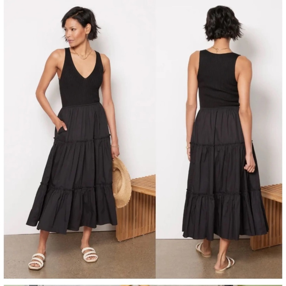 Evereve Arya Black Tiered dress- XL, NWOT